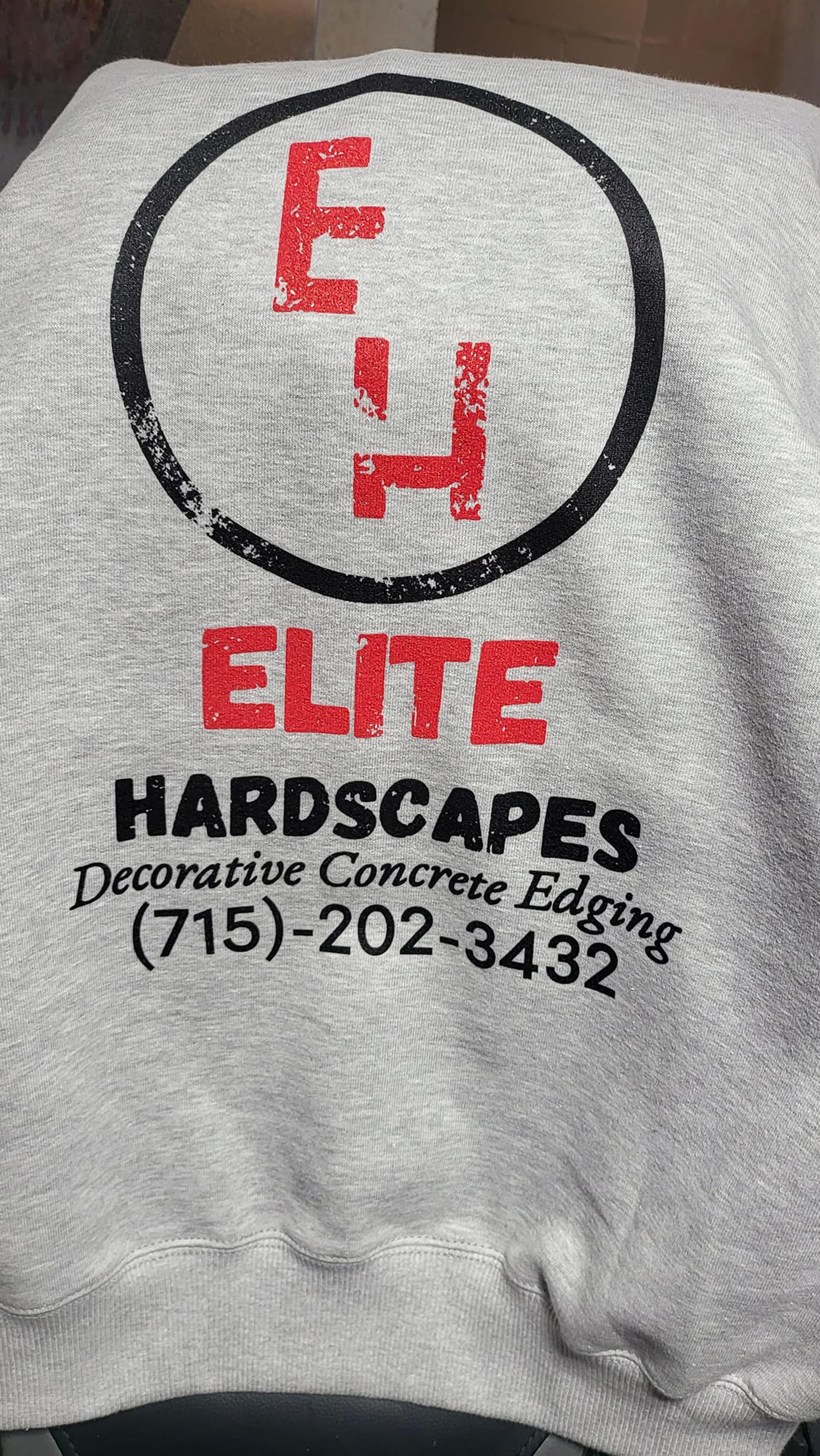 EH custom screen-printed hoodie